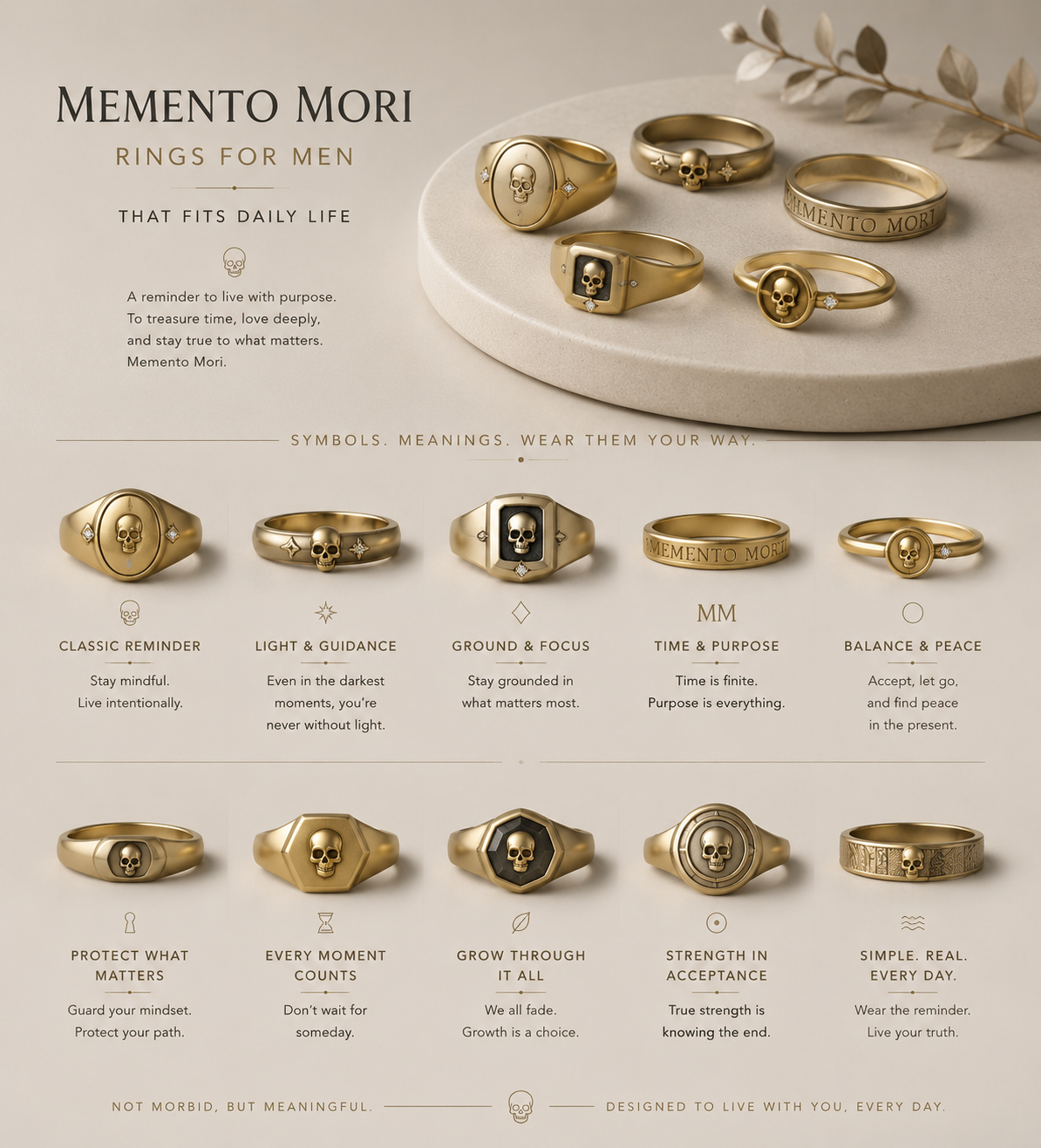 Memento Mori Ring for Men That Fits Daily Life